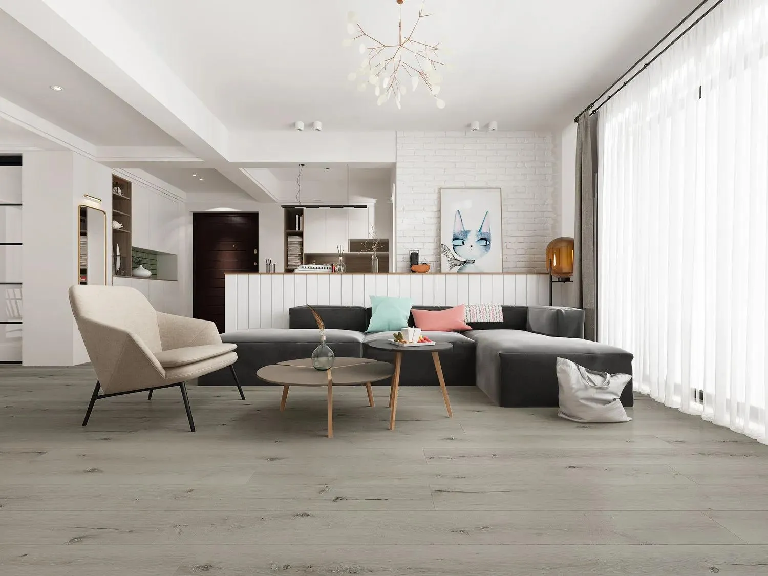 Explorer Snowfall 7-1/16" x 48" Vinyl Plank Flooring (ODY83N - Cascade)