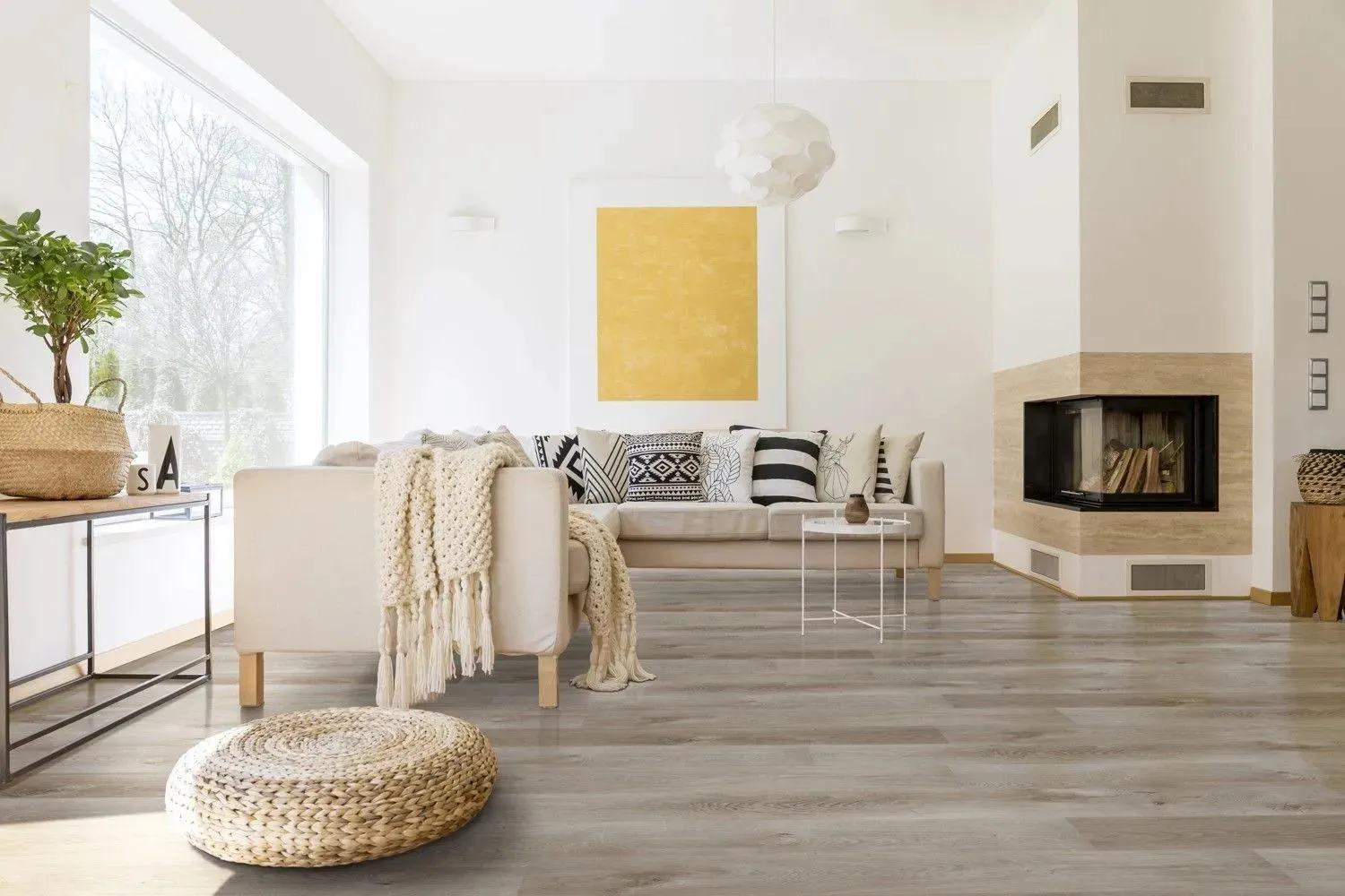 Cyrus Whitfield Gray Vinyl Plank Flooring (VTRWHTGRA7X48-5MM-12MIL - MSI Surfaces)