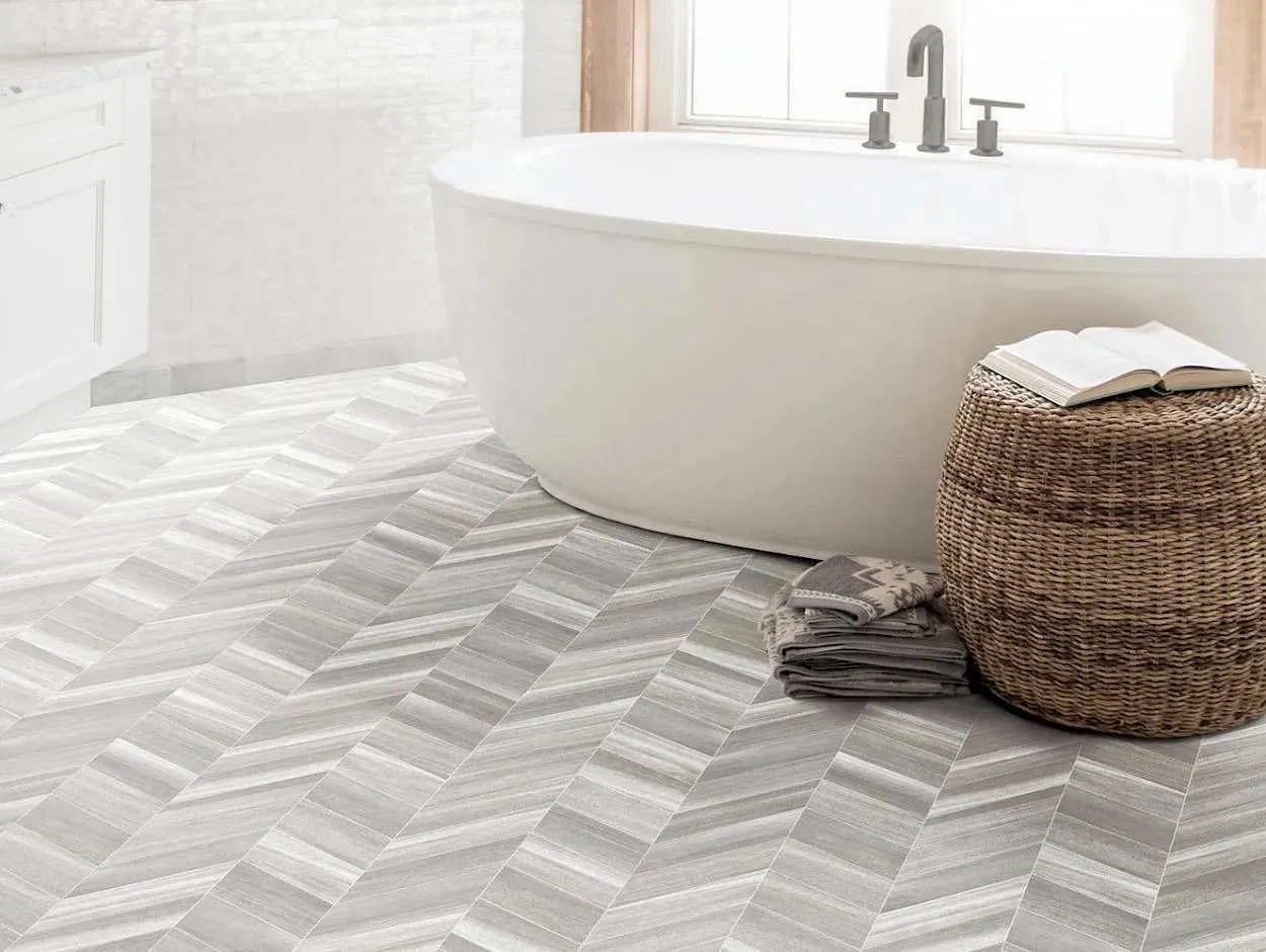 Chevron Cappuccino 12' - 2.5mm Vinyl Sheet (14561 - Tarkett)