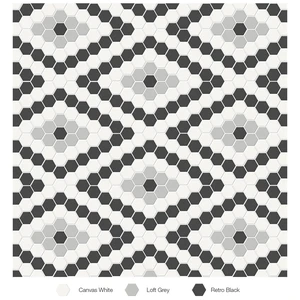 Soho Midnight Blend Matte 7-3/4" x 13" 4501-0560-0 Anatolia Diamond Mosaic Tiles | Floors & Baths Pro's