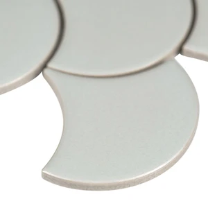 Image 2 of Retro Gray-Light Glossy 10" x 13" SMOT-PT-RETGRA-SCALOP MSI Surfaces Other Mosaic Tiles sold at Floors & Baths Pro's