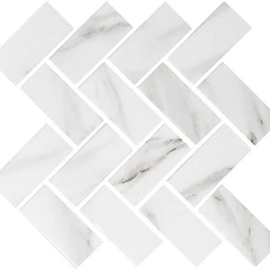  Studio Miki - InkJet Mosaics Calacatta Matte 11" x 11" MEKTA1001 Centura Rectangle Mosaic Tiles 