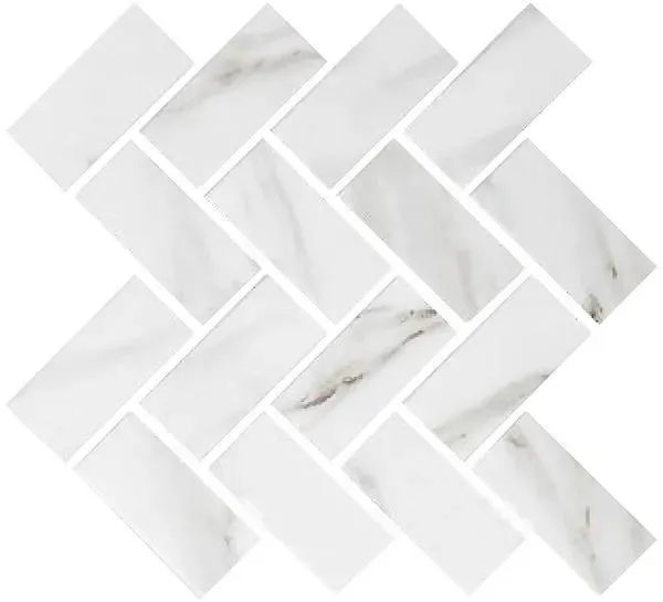 Miki - InkJet Mosaics Calacatta Matte 11" x 11" MEKTA1001 Centura Rectangle Mosaic Tiles