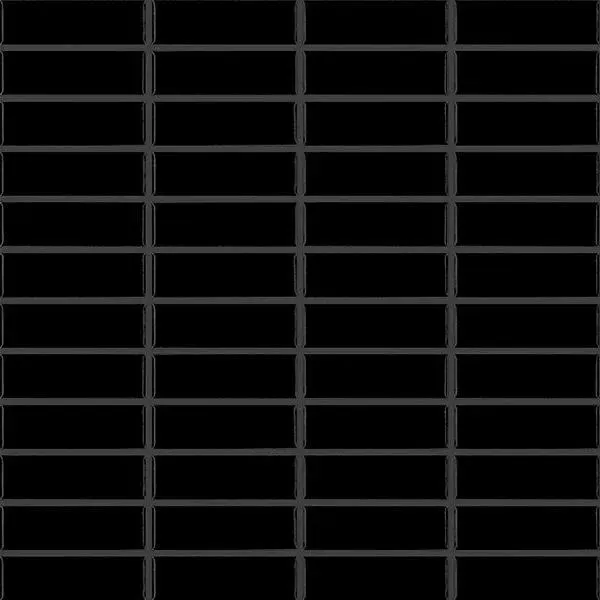 Basic Black Rectangle Satin 12" x 12" MBM1304 Centura Square Mosaic Tiles