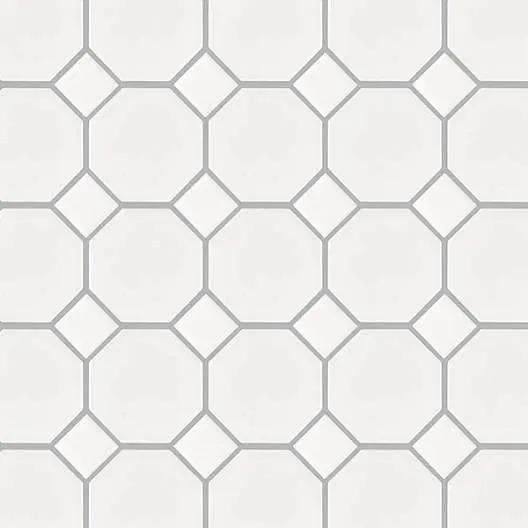 Basic Hexagon/Octagon Octagon White Satin 12" x 12" HXY010101 Centura Other Mosaic Tiles
