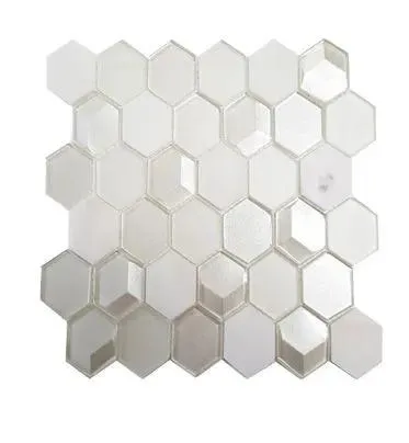 Glass Mosaics Hexagon White Glossy 10" x 12" GL-669 Mono Serra Mono Serra Hexagon Mosaic Tiles