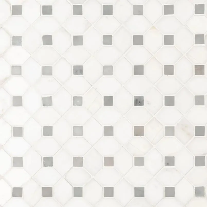 Bianco Dolomite White-Cool Polished 12-1/2" x 12-1/2" SMOT-BIANDOL-DOTP MSI Surfaces Square Mosaic Tiles