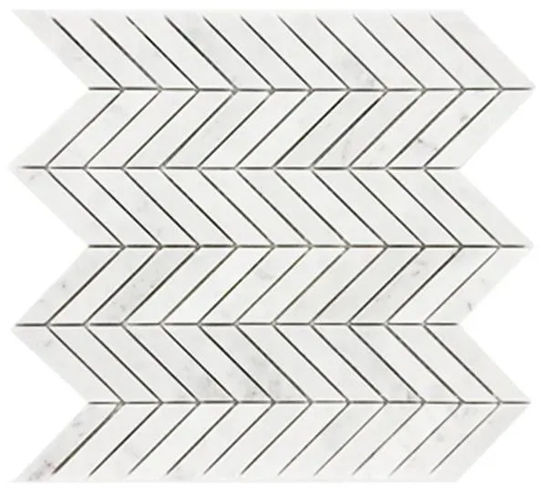 Miki Chevron Bianco Carrara Matte 12" x 12" (9.2 sqft/box) S93HONN Centura Hexagon Mosaic Tiles