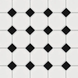 Image 2 of Basic Hexagon/Octagon Octagon Black and White Satin 12" x 12" HXY010004 Centura Other Mosaic Tiles sold at Floors & Baths Pro's