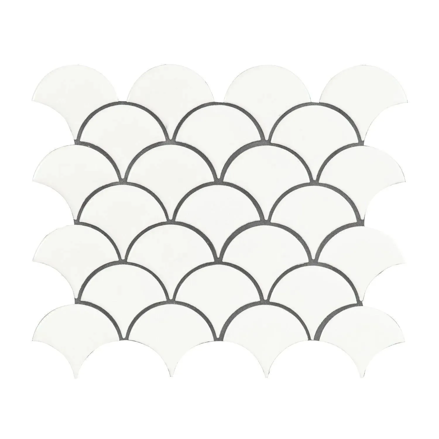 Retro Scallop White-Cool Glossy 10" x 13" SMOT-PT-RETBIA-SCALOP MSI Surfaces Other Mosaic Tiles