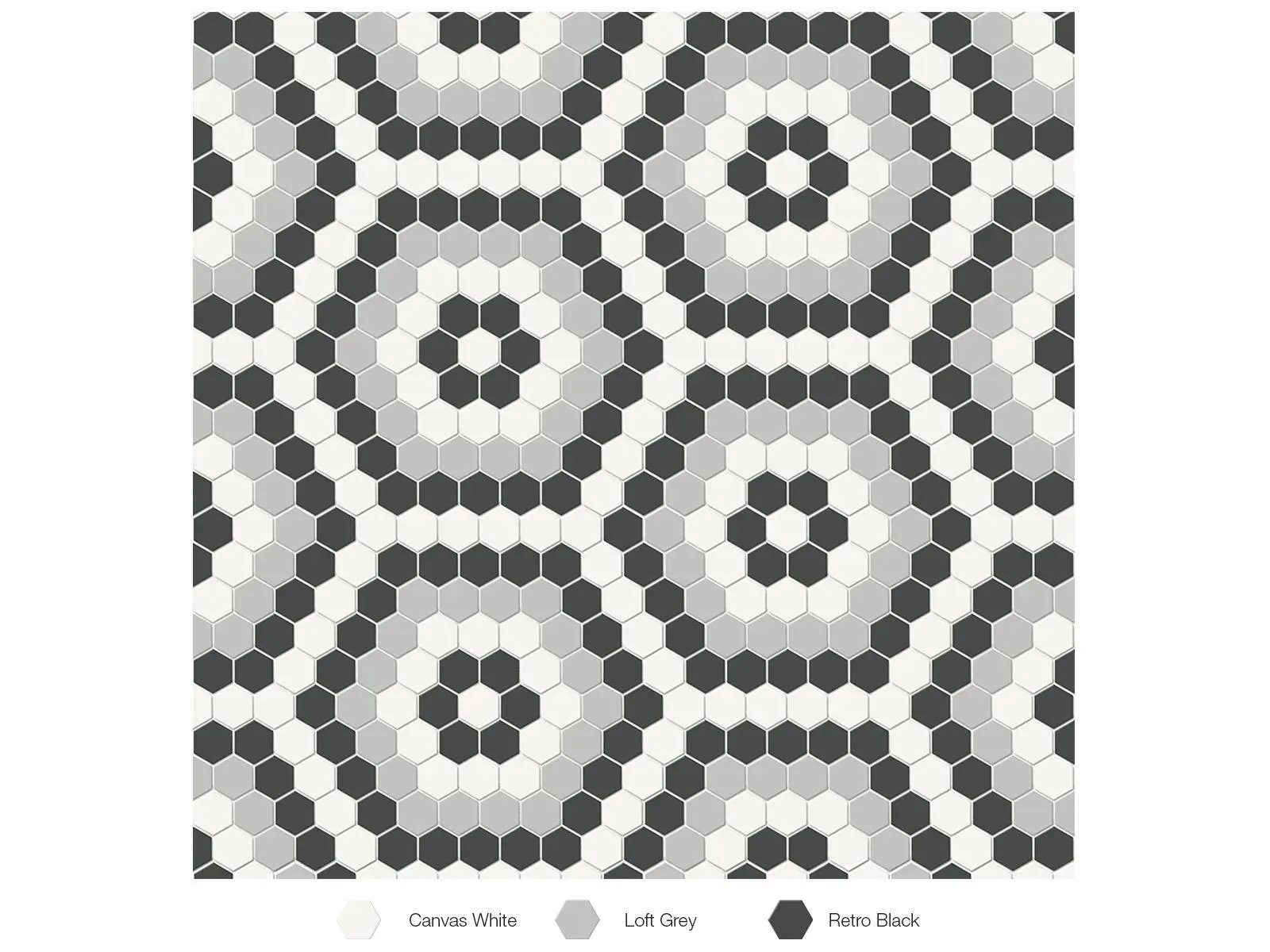 Soho Midnight Blend Matte 8-1/4" x 14" 4501-0555-0 Anatolia Hexagon Mosaic Tiles