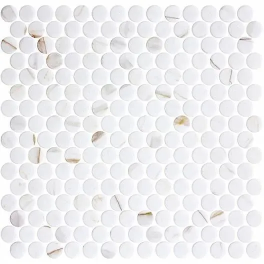 Penny Ecostone Matte Calacatta Gold 11" x 11" PE2005020 Centura Circle Mosaic Tiles