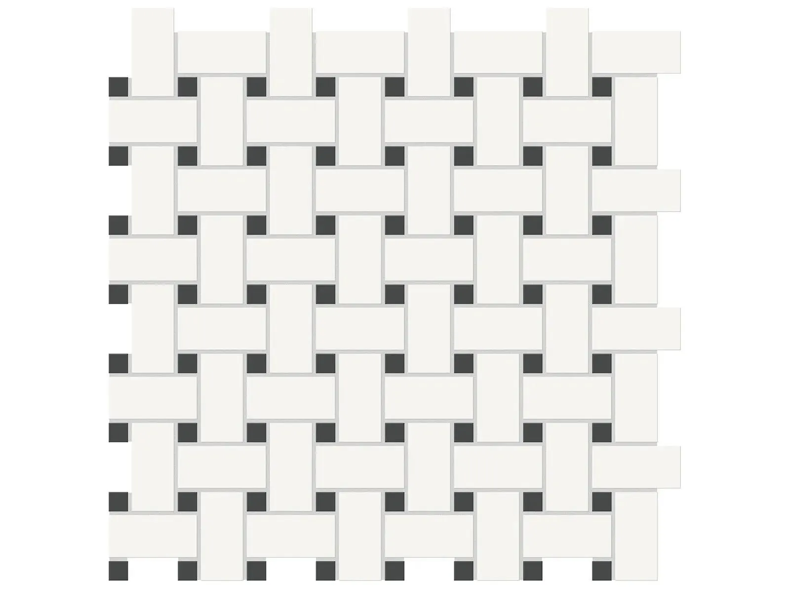 Soho Retro Black Matte 12" x 12" 4501-0470-0 Anatolia Basketweave Mosaic Tiles