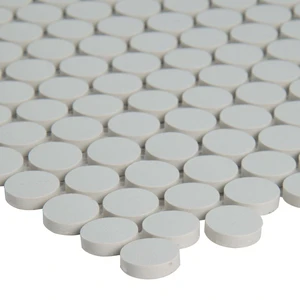 Image 3 of Penny Round White-Cool Matte 11-1/2" x 11-1/2" SMOT-PT-PENRD-BIAM MSI Surfaces Circle Mosaic Tiles sold at Floors & Baths Pro's