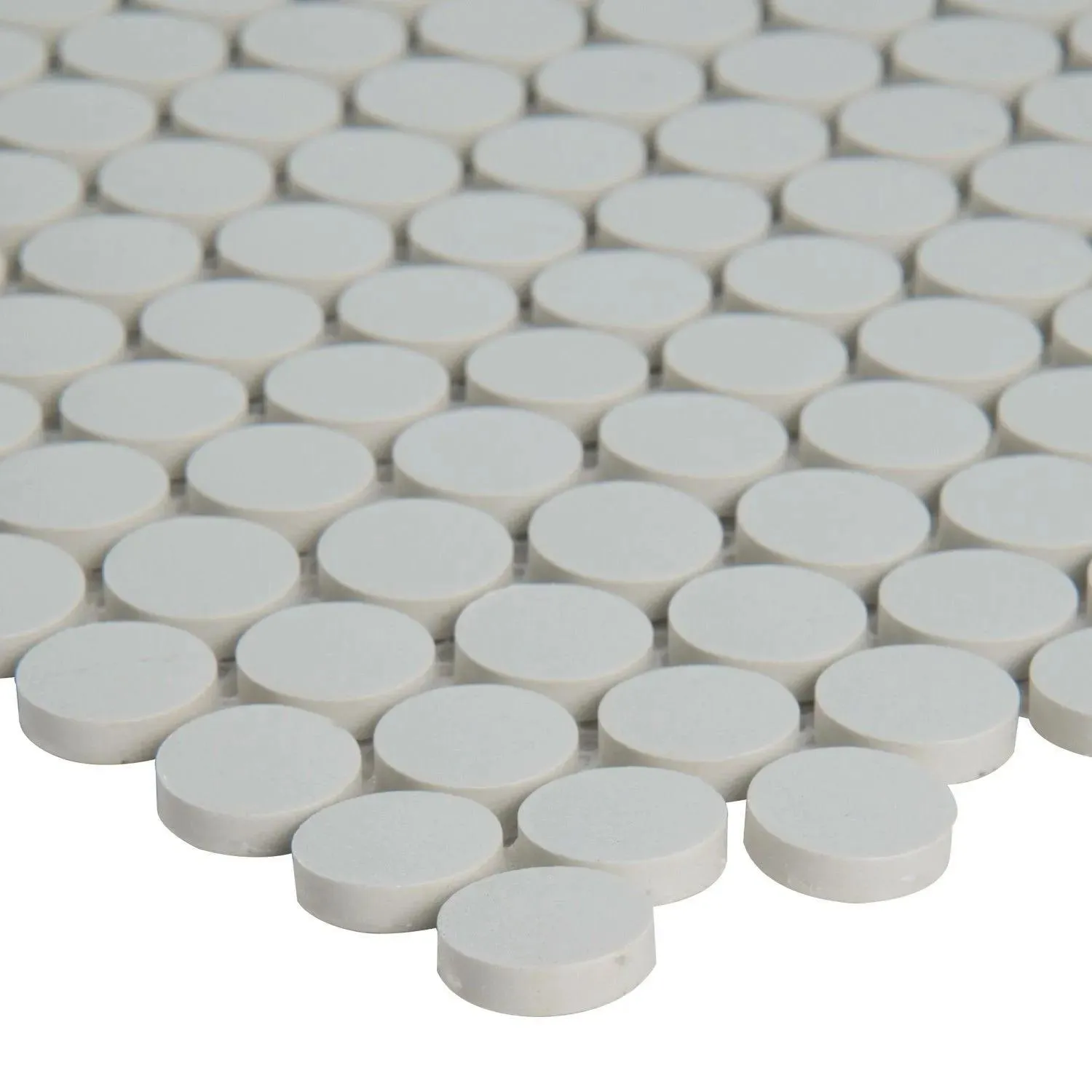 Penny Round White-Cool Matte 11-1/2" x 11-1/2" SMOT-PT-PENRD-BIAM MSI Surfaces Circle Mosaic Tiles