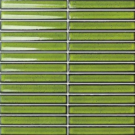 Concave Border Matcha Glossy 12" x 12" BHTH06148 Centura Square Mosaic Tiles