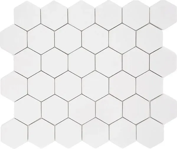 Pan Dan Ecru Matte 11" x 12" ESECRU48 Centura Hexagon Mosaic Tiles