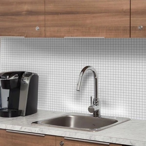 Image 2 of Basic White Glossy 12" x 12" MBG1101 Centura Square Mosaic Tiles sold at Floors & Baths Pro's