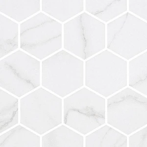 Image 2 of Hex XL Ecostone Venato White Matte 12" x 12" VEWHHEX Centura Hexagon Mosaic Tiles sold at Floors & Baths Pro's