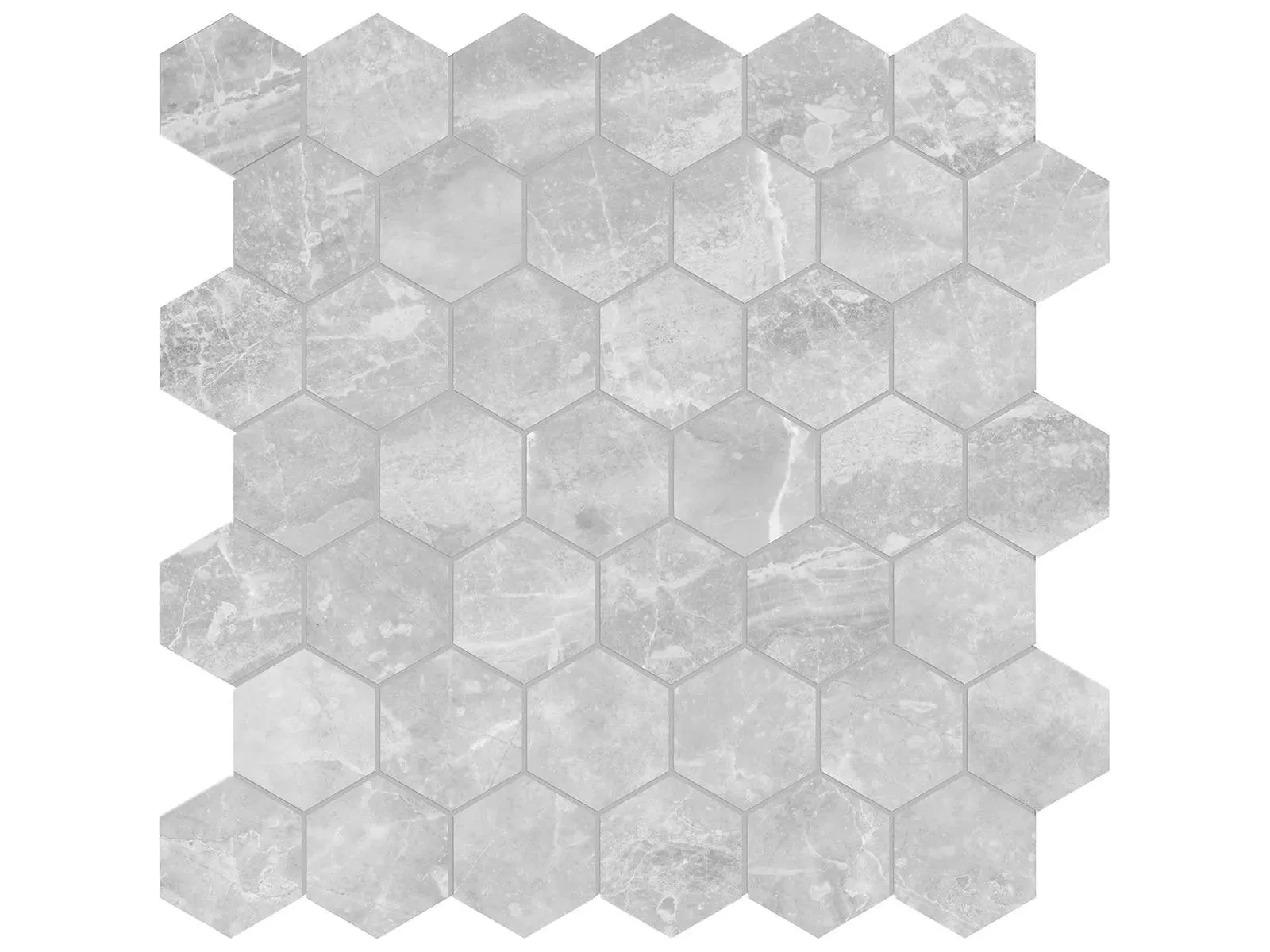 Plata Perla Grigia Matte 12" x 12" 4501-0414-0 Anatolia Hexagon Mosaic Tiles