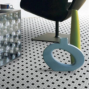 Image 3 of Basic Hexagon/Octagon Black and White Satin 12" x 12" HU2010003 Centura Hexagon Mosaic Tiles sold at Floors & Baths Pro's