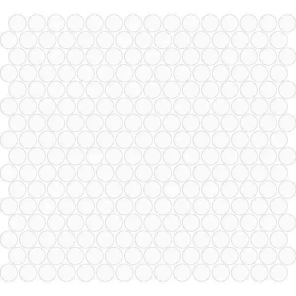Penny Round White Glossy 12" x 12" MCP101 Centura Circle Mosaic Tiles