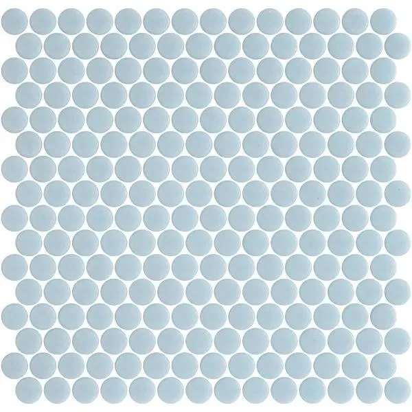 Penny Natureglass Matte Pale Blue 11" x 11" PE2005007 Centura Circle Mosaic Tiles