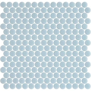 Image 2 of Penny Natureglass Matte Pale Blue 11" x 11" PE2005007 Centura Circle Mosaic Tiles sold at Floors & Baths Pro's