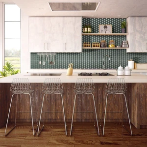 Image 2 of Mystic Verde Glossy 12" x 12" MYSVERCAPBMOS0104G Italbec Italbec Circle Mosaic Tiles sold at Floors & Baths Pro's