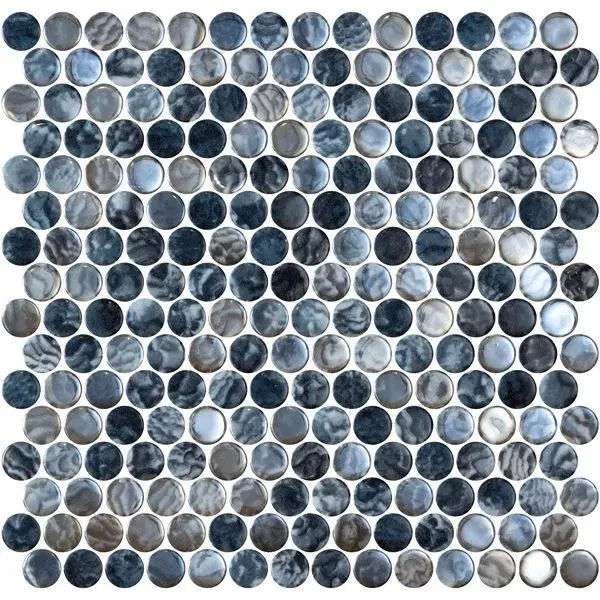 Penny Vanguard Arrecife Iridis Grey Glossy 12" x 12" PE2005297 Centura Circle Mosaic Tiles