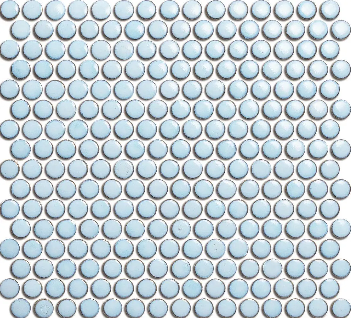 Penny Round Porcelain Blue Glossy 12" x 12" BHL08106 Centura Circle Mosaic Tiles