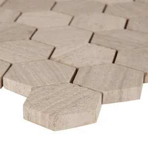 Image 3 of Hexagon Honeycomb Gray-Light Multi Finish 11-3/4" x 12" SMOT-HONCOM-2HEX MSI Surfaces Hexagon Mosaic Tiles sold at Floors & Baths Pro's