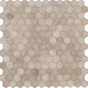 Image 4 of Hexagon Honeycomb Gray-Light Multi Finish 11-3/4" x 12" SMOT-HONCOM-2HEX MSI Surfaces Hexagon Mosaic Tiles sold at Floors & Baths Pro's
