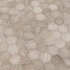 Image 5 of Hexagon Honeycomb Gray-Light Multi Finish 11-3/4" x 12" SMOT-HONCOM-2HEX MSI Surfaces Hexagon Mosaic Tiles sold at Floors & Baths Pro's