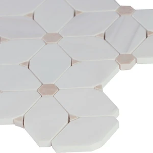 Image 3 of Hexagon Cecily White-Warm Polished 11" x 12-1/2" SMOT-CECILY-POL10MM MSI Surfaces Hexagon Mosaic Tiles sold at Floors & Baths Pro's