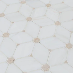 Image 5 of Hexagon Cecily White-Warm Polished 11" x 12-1/2" SMOT-CECILY-POL10MM MSI Surfaces Hexagon Mosaic Tiles sold at Floors & Baths Pro's