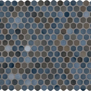  3" X 6", 29" Penny Round Blue Hexagon Glossy 11-1/2" x 12-1/2" SMOT-PT-PENRD-AZUL MSI Surfaces Hexagon Mosaic Tiles 