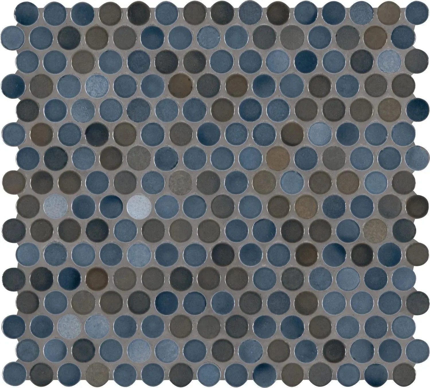 Penny Round Blue Hexagon Glossy 11-1/2" x 12-1/2" SMOT-PT-PENRD-AZUL MSI Surfaces Hexagon Mosaic Tiles