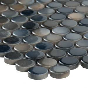 Image 3 of Penny Round Blue Hexagon Glossy 11-1/2" x 12-1/2" SMOT-PT-PENRD-AZUL MSI Surfaces Hexagon Mosaic Tiles sold at Floors & Baths Pro's