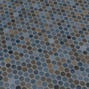 Image 5 of Penny Round Blue Hexagon Glossy 11-1/2" x 12-1/2" SMOT-PT-PENRD-AZUL MSI Surfaces Hexagon Mosaic Tiles sold at Floors & Baths Pro's