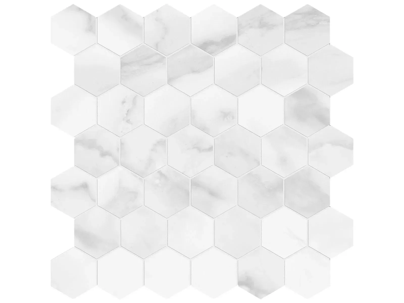 Plata Statuario Brina Polished 12" x 12" 4501-0411-0 Anatolia Hexagon Mosaic Tiles