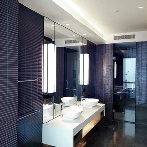 Image 2 of Concave Border Ink Black Glossy 12" x 12" BHTH08248 Centura Square Mosaic Tiles sold at Floors & Baths Pro's