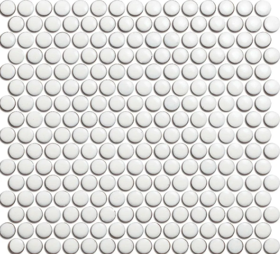Penny Round Old White Glossy 12" x 12" BHL01022 Centura Circle Mosaic Tiles