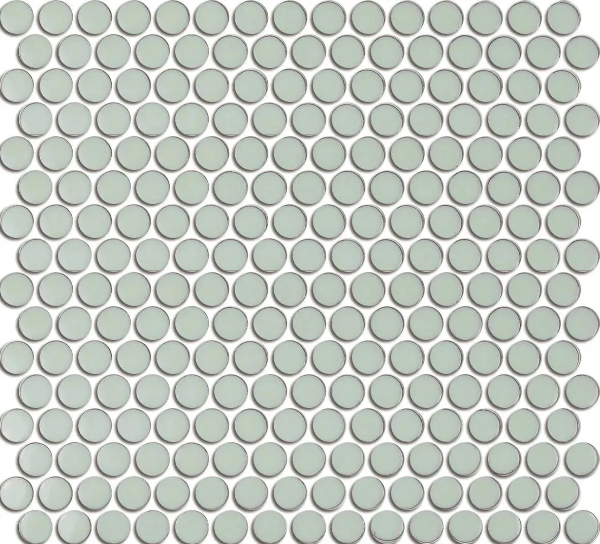 Penny Round Mint Glossy 12" x 12" BHL06052 Centura Circle Mosaic Tiles