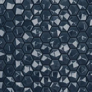 Image 2 of Edna Hexagon Dark Blue Glossy 12" x 12" HEX355D Centura Hexagon Mosaic Tiles sold at Floors & Baths Pro's