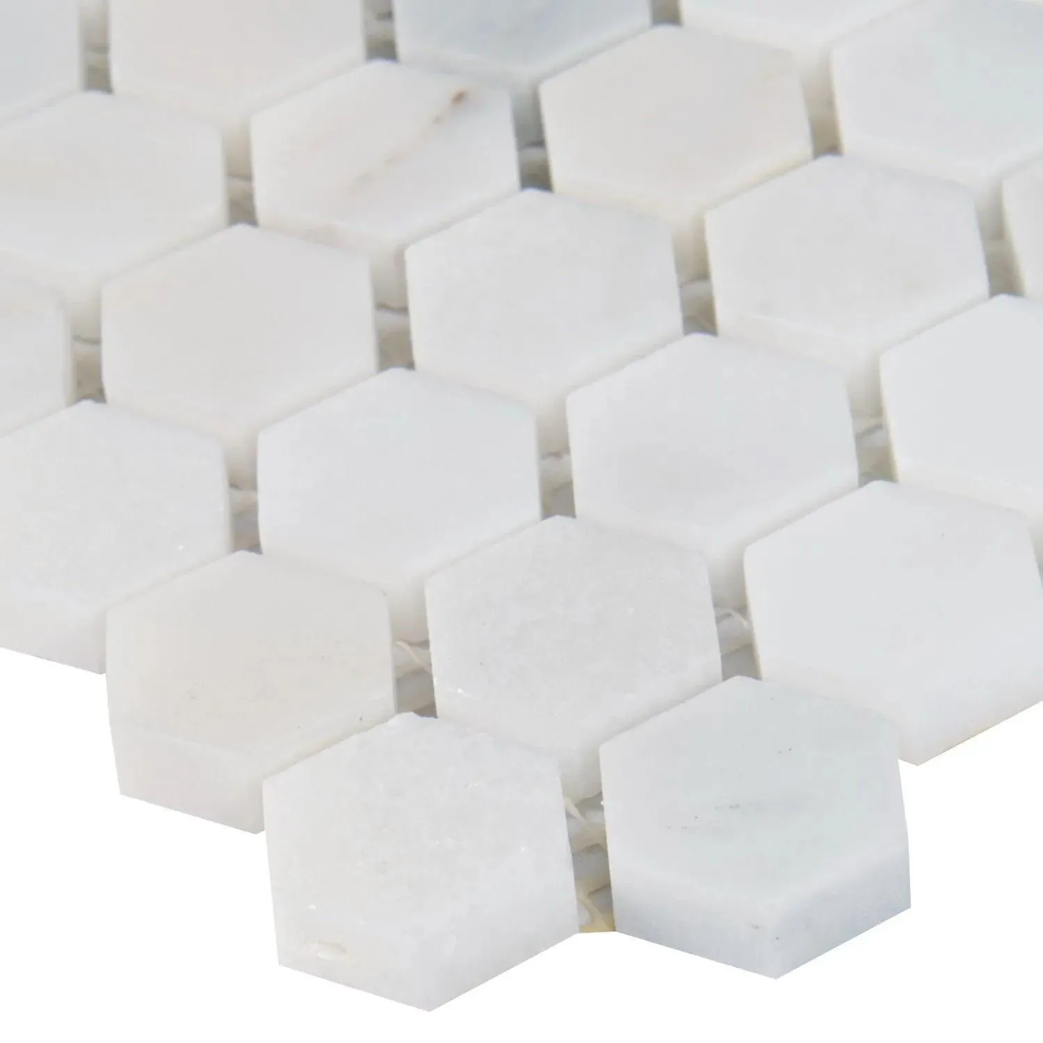 Hexagon Greecian White-Cool Polished 11-1/2" x 12" SMOT-GRE-1HEXP MSI Surfaces Hexagon Mosaic Tiles