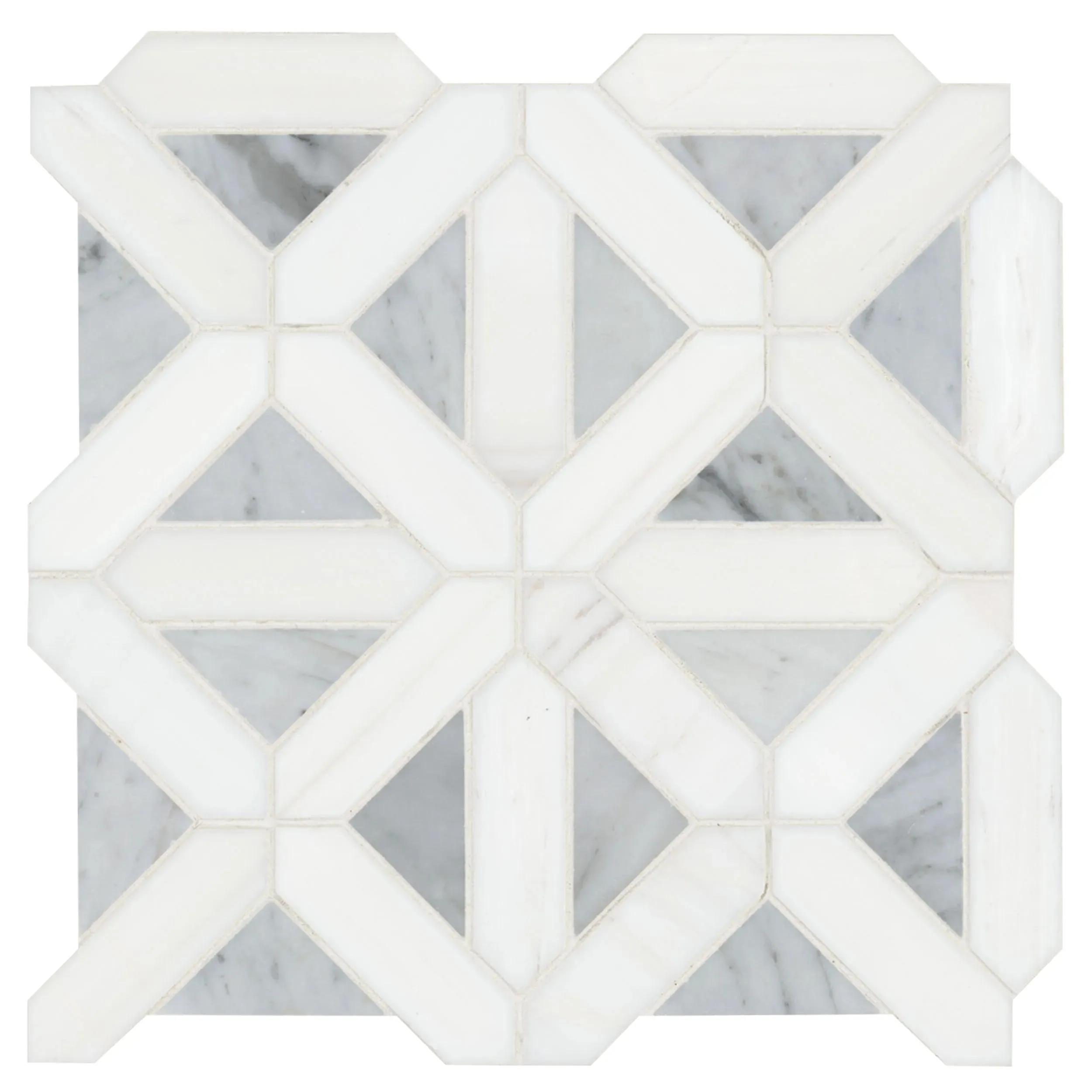 Bianco Dolomite White-Cool Polished 12" x 12" SMOT-BIANDOL-GEOP MSI Surfaces Square Mosaic Tiles