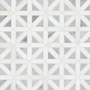 Image 3 of Bianco Dolomite White-Cool Polished 12" x 12" SMOT-BIANDOL-GEOP MSI Surfaces Square Mosaic Tiles sold at Floors & Baths Pro's