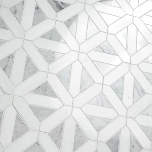 Image 4 of Bianco Dolomite White-Cool Polished 12" x 12" SMOT-BIANDOL-GEOP MSI Surfaces Square Mosaic Tiles sold at Floors & Baths Pro's
