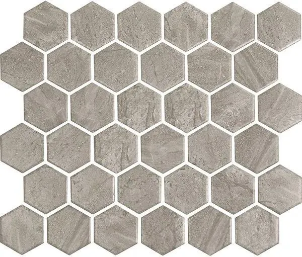 Miki - InkJet Mosaics Grey Matte 11" x 13" MCSC2017 Centura Hexagon Mosaic Tiles